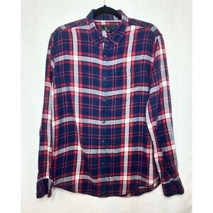 Button Down Long Sleeve Men’s Shirt Red And Blue Size Large 21 Men